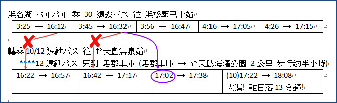 濱松駅往馬郡車庫 (濱松弁天島) 巴士時刻表