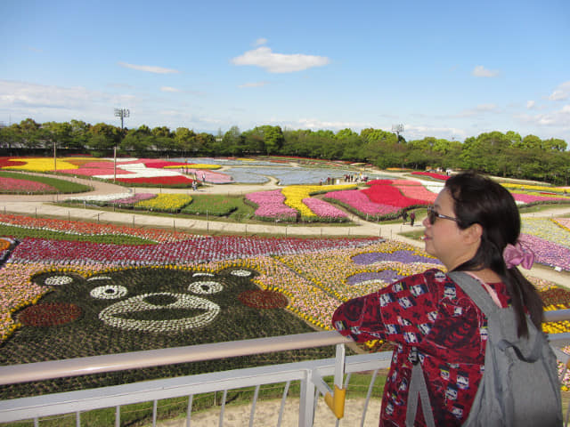 日本三重縣 名花之里 (なばなの里) 鬱金香花田花廣場展望台眺望