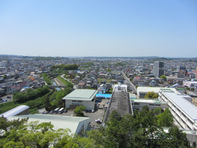 掛川城本丸天守閣 俯瞰掛川市