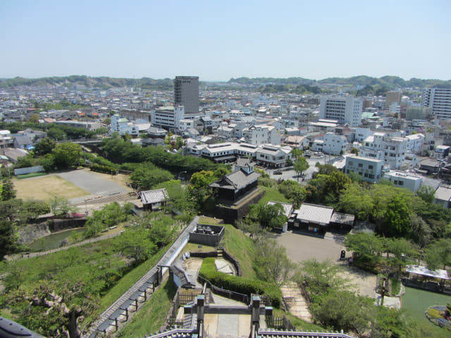 掛川城本丸天守閣 俯瞰掛川市