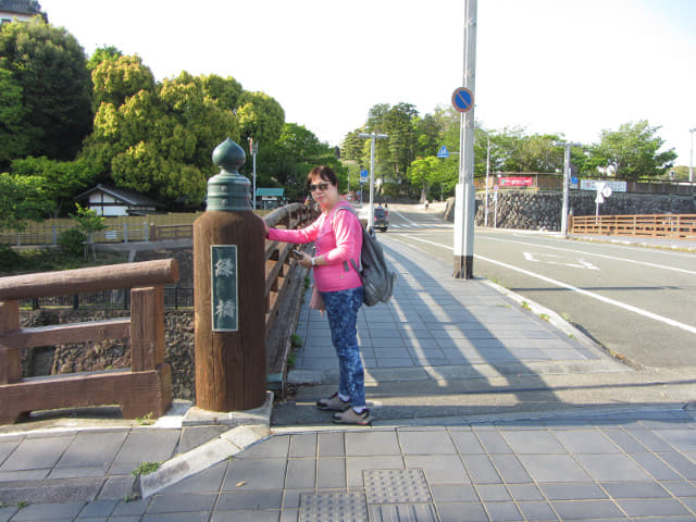 掛川市掛川城下町 橫躺逆川的綠橋