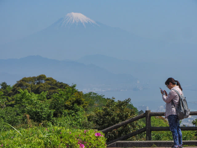 静岡市 日本平山頂展望台 (吟望台) 眺望富士山