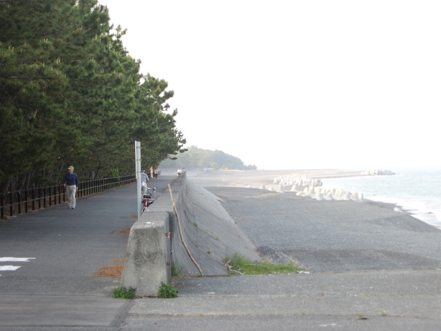 静岡市清水區三保松原 東面海濱長堤步道