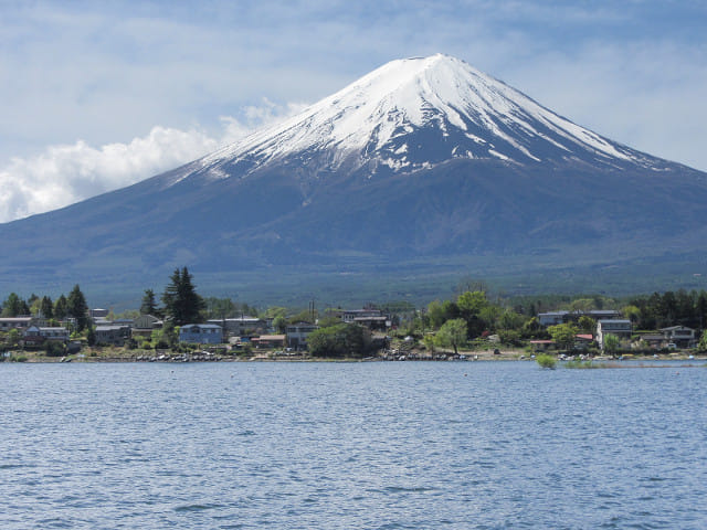 河口湖遊覽船上欣賞河口湖、富士山