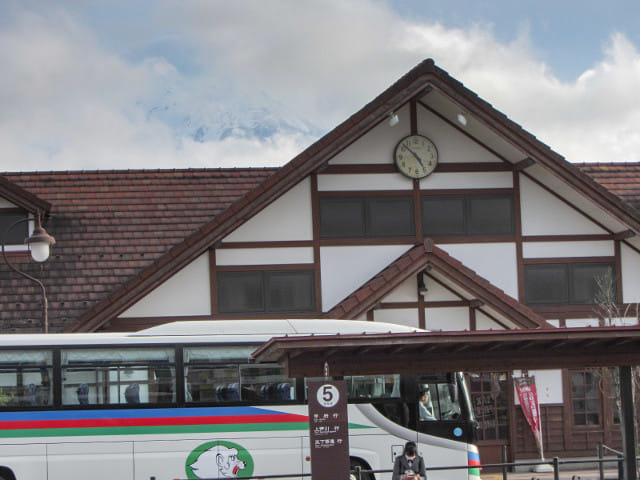 山梨縣富士河口湖町 河口湖駅 富士山